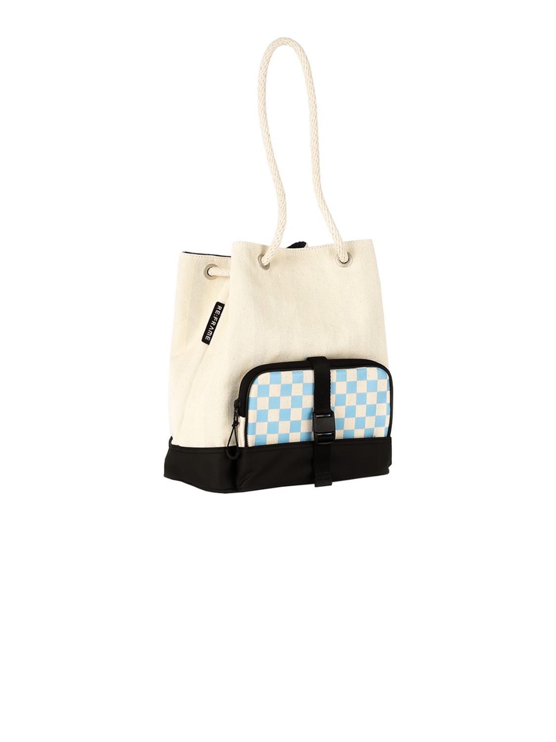 puzzle rope bag checkerboard ice blue_ 2 colors in ONE