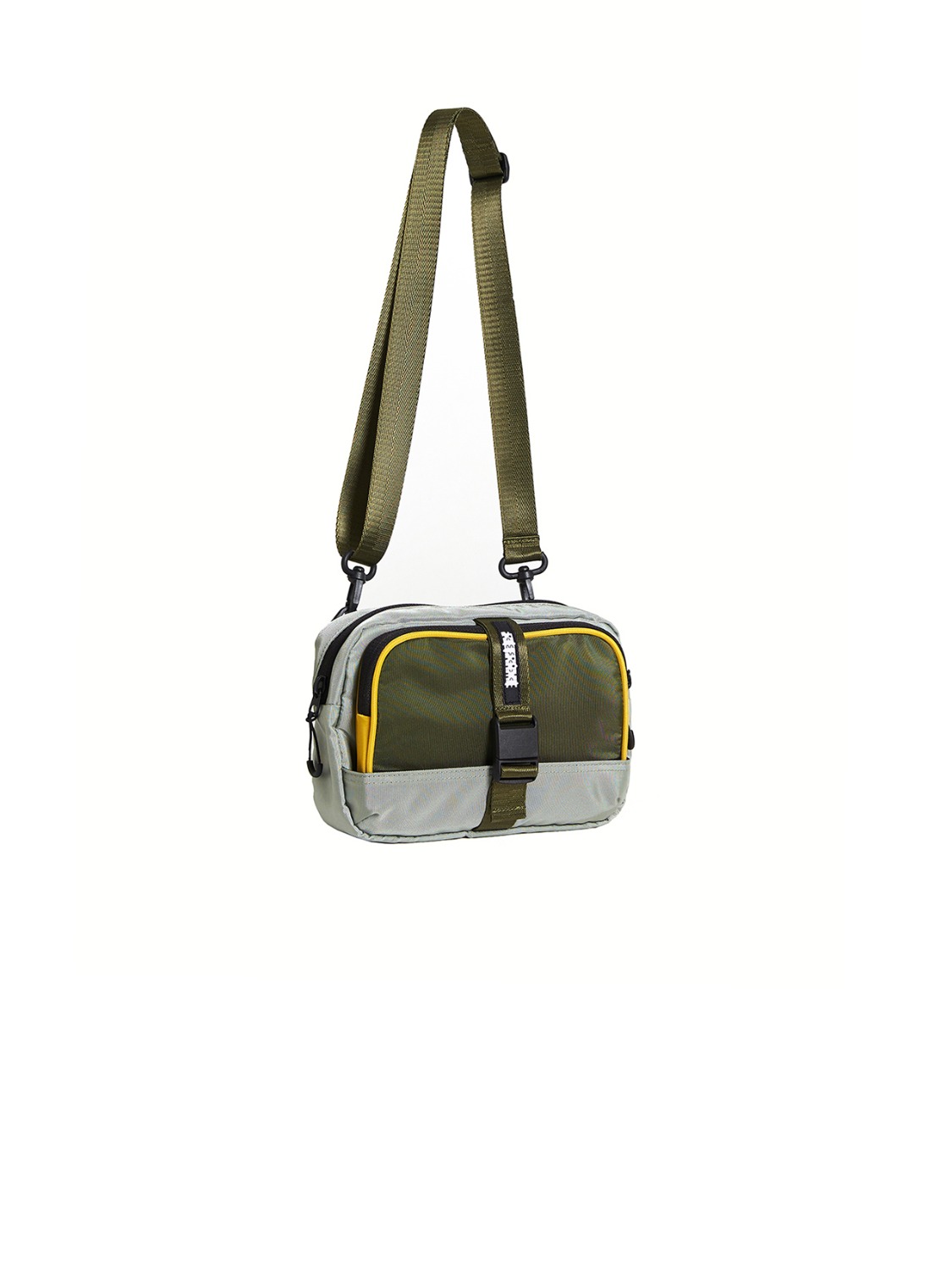 puzzle mini bag grey + khaki/yellow frame pouch