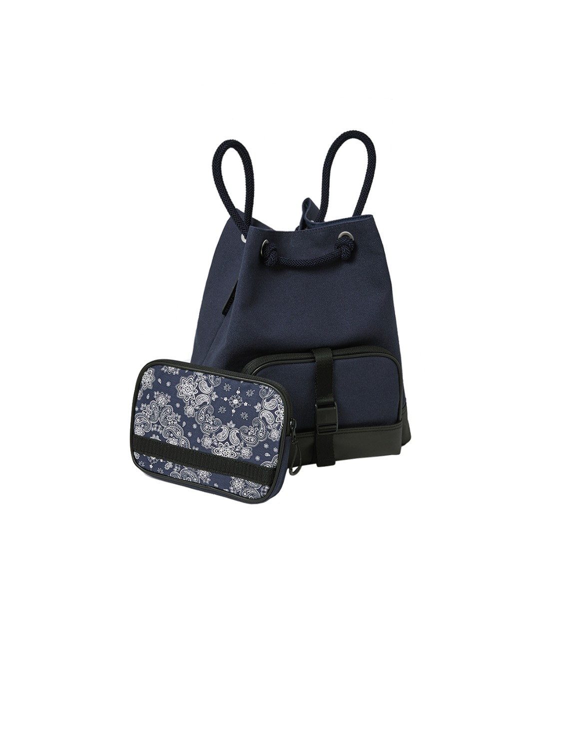 puzzle rope bag paisley NAVY_navy rope