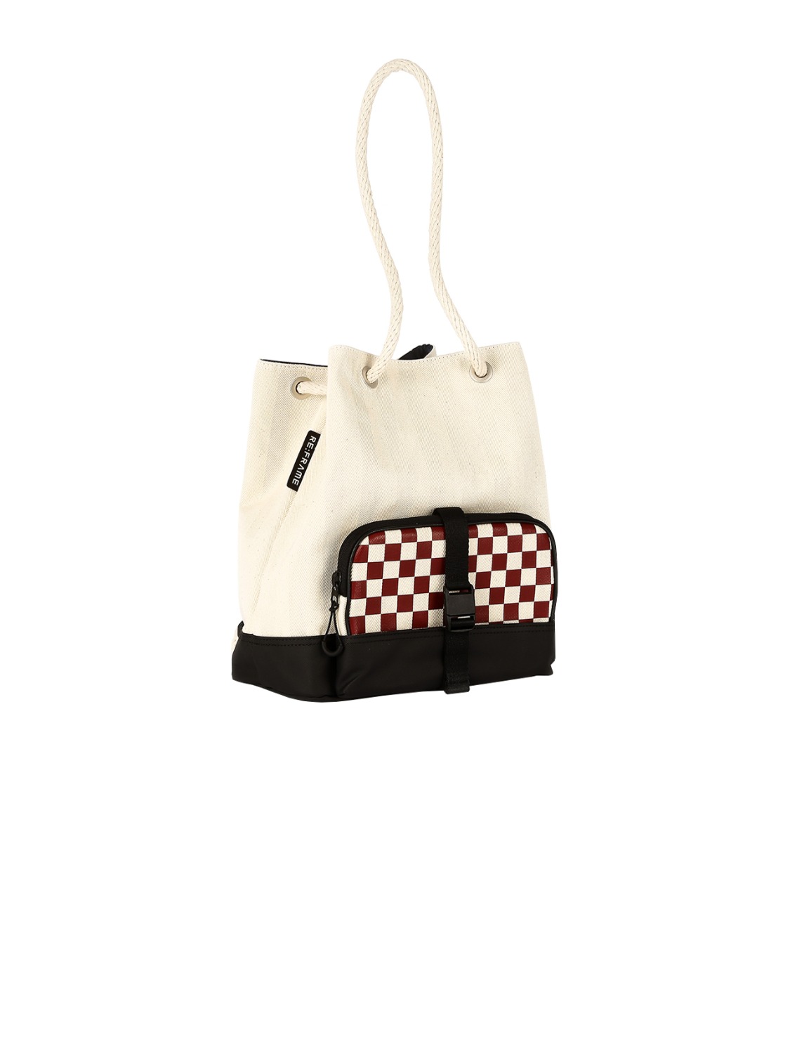 puzzle rope bag  CHECKERBOARD cherry