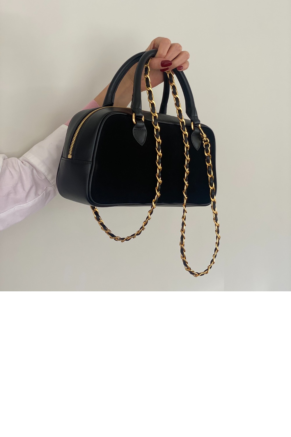 Frame Handle Bag NUBUCK series Classy Black