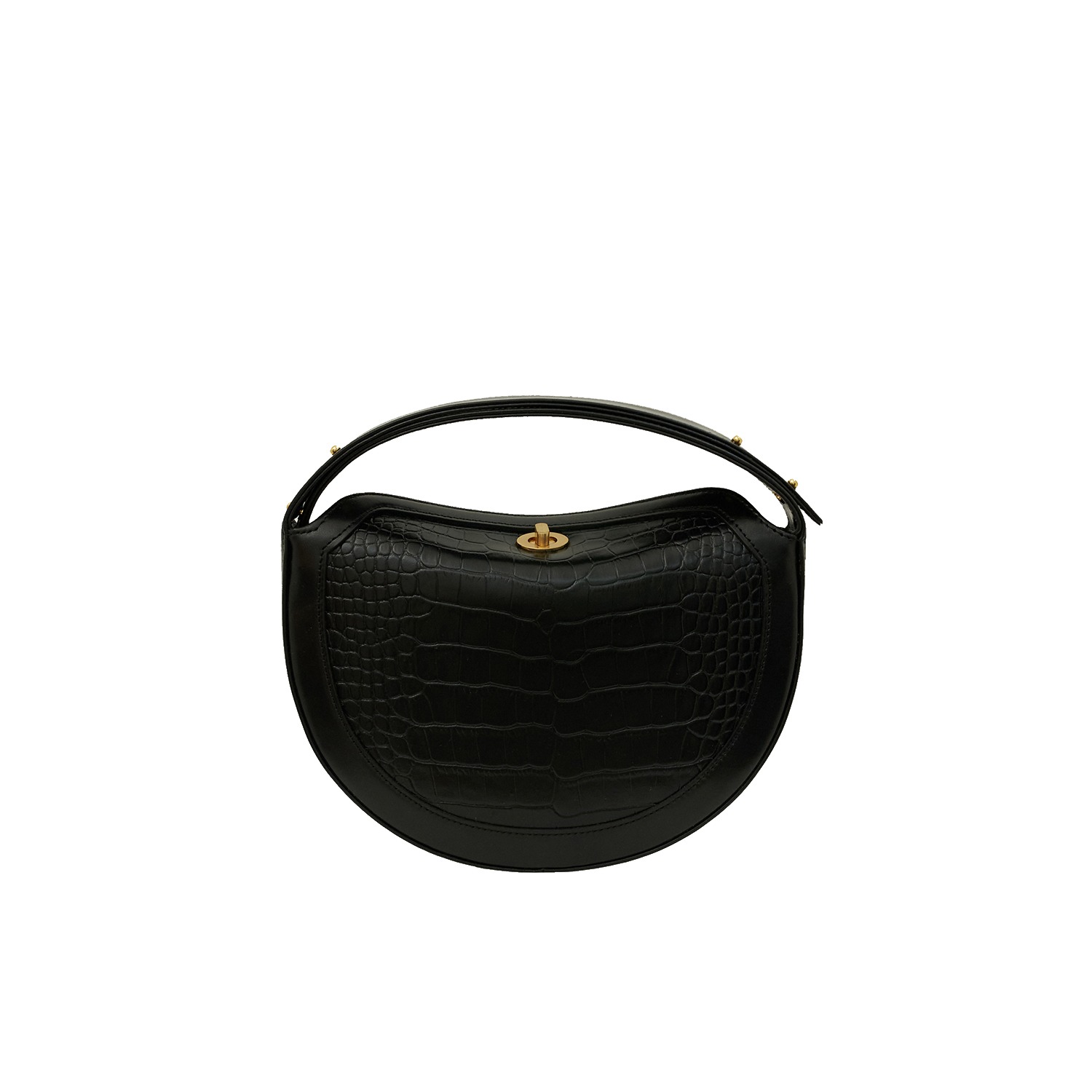 23SS Tambourine 3ways Bag Croco Leather in Black series_GOLD