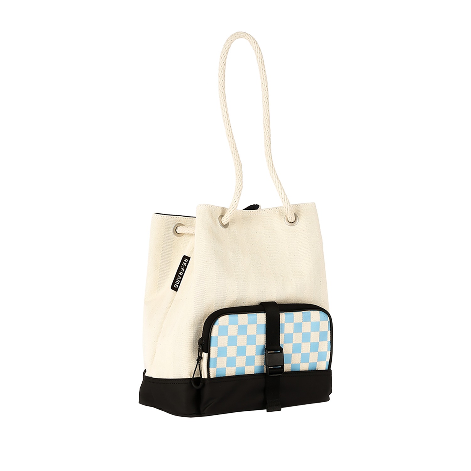 puzzle rope bag CHECKERBOARD ice blue