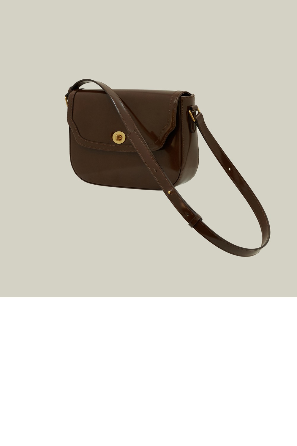 Classic Shoulder Bag Box Leather Brown