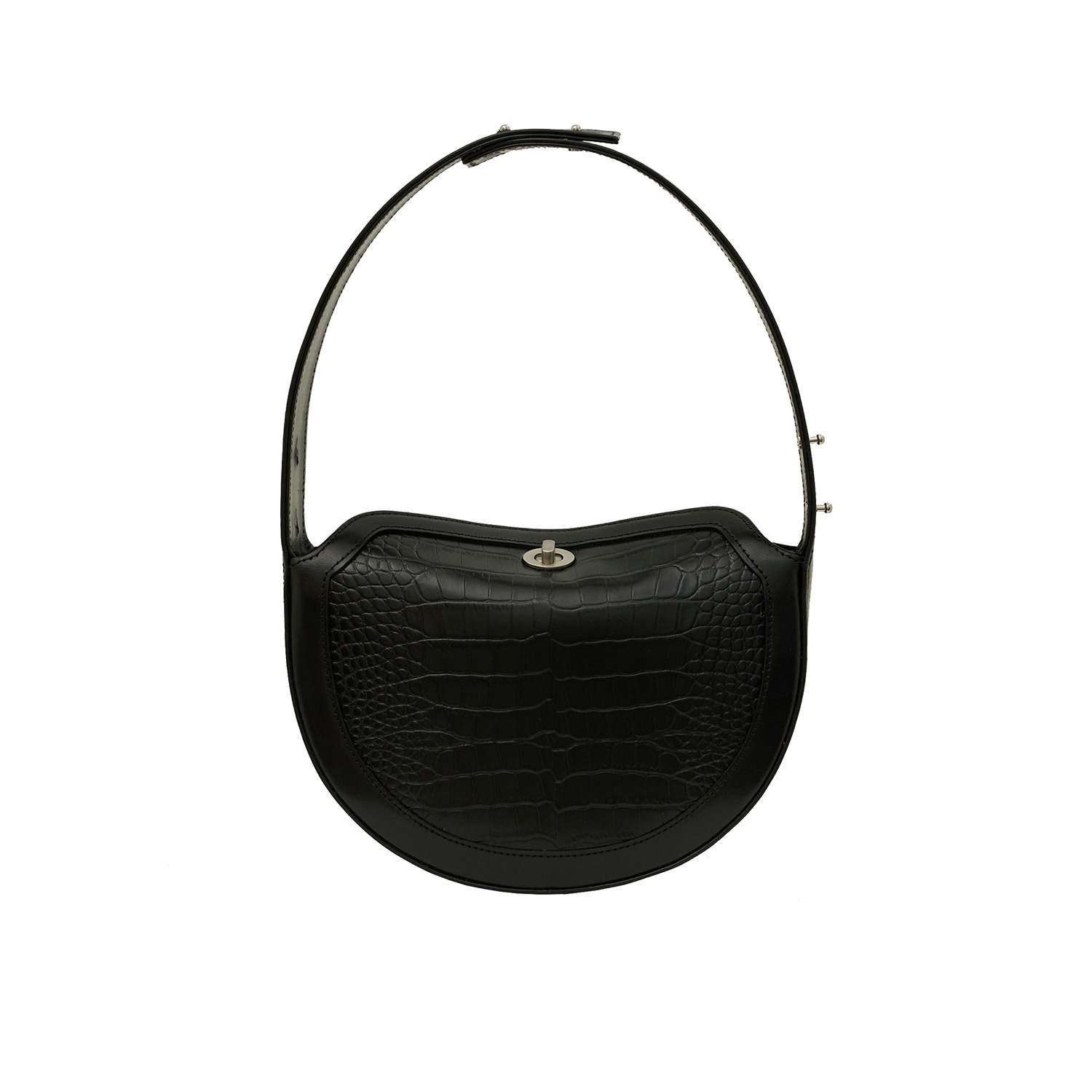 23SS Tambourine 3ways Bag Croco Leather in Black series_SILVER